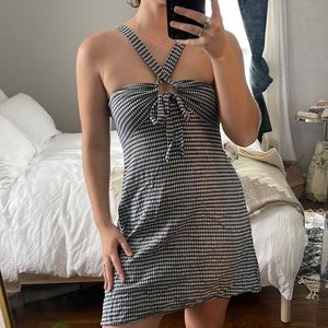 Gingham check mini dress